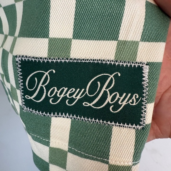 Bogey Boys Green Tile Short Sleeve Button Up Shirt Size Small - Picture 4 of 5